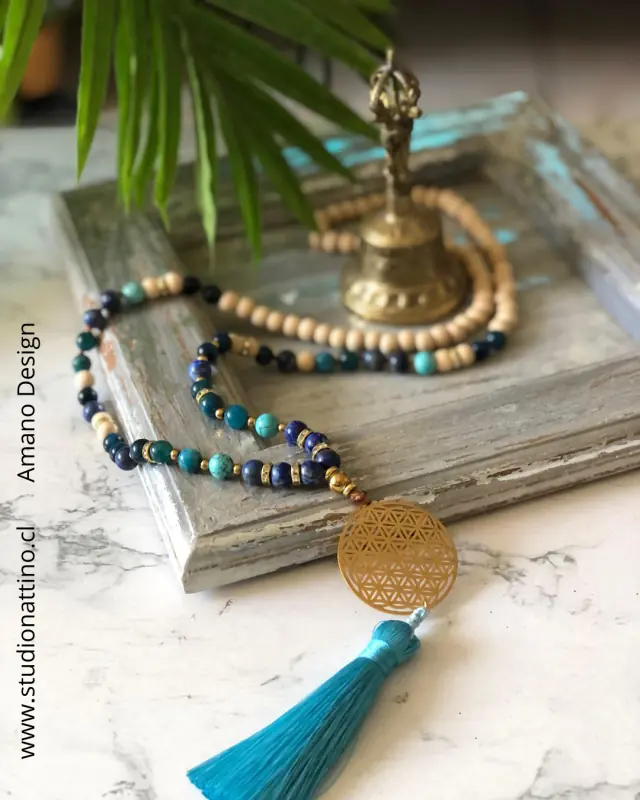 Collar Japa Mala Azul