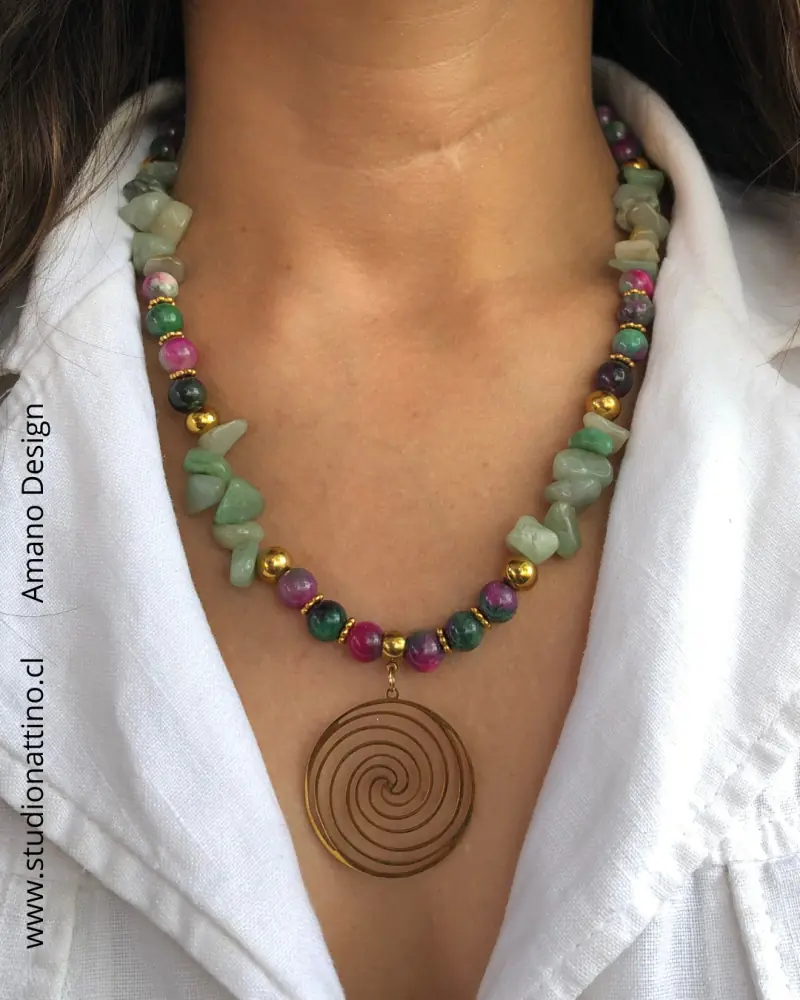 Collar Aventurina Espiral