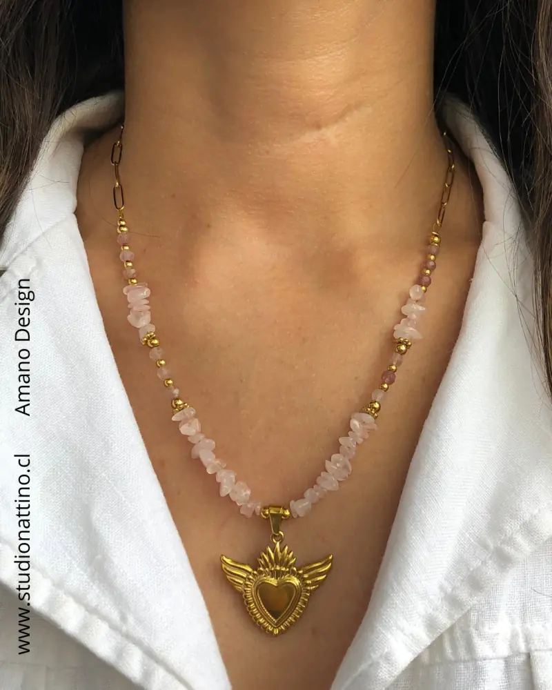 Collar Cuarzo Rosa